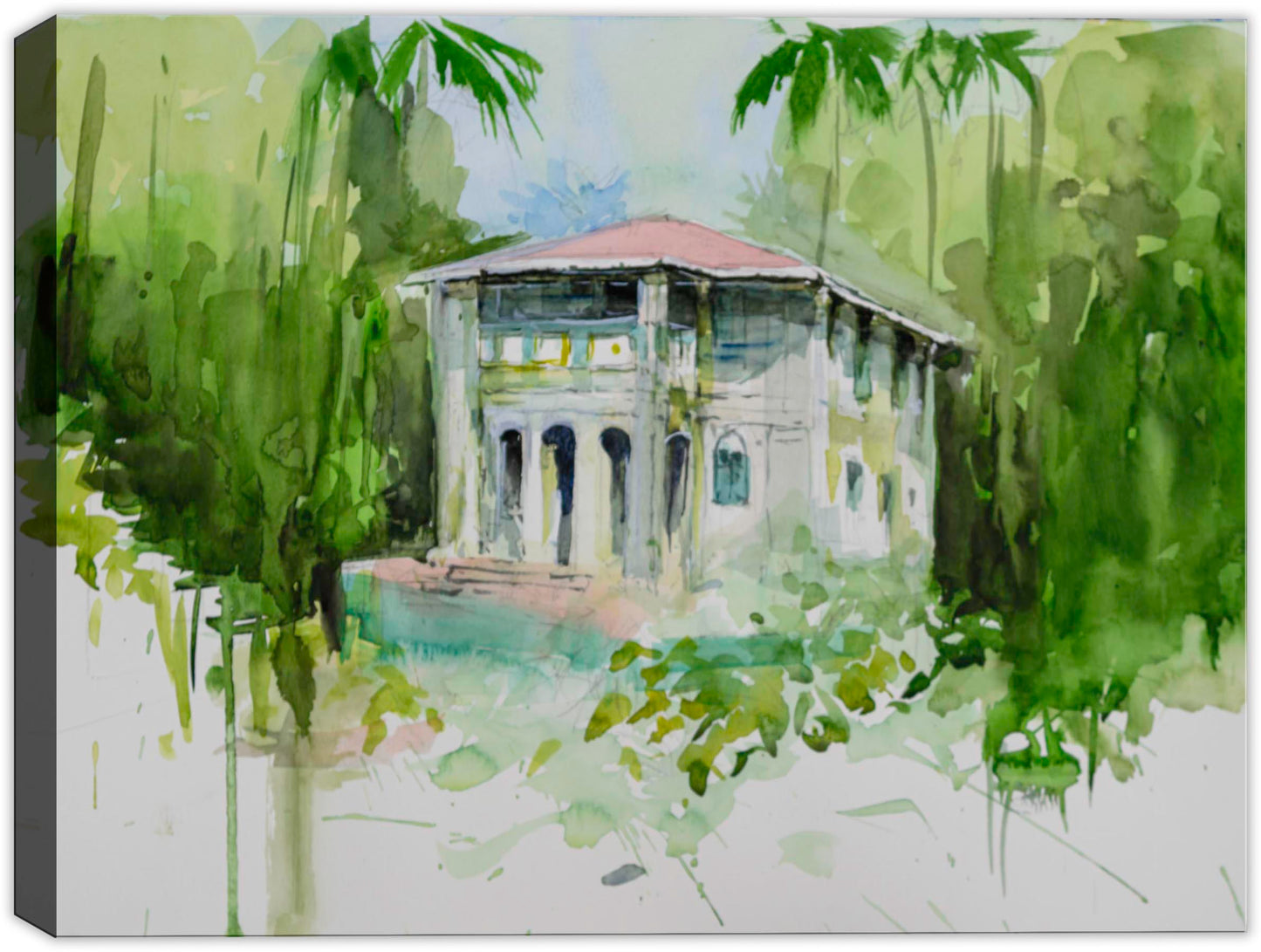 Palm Tree Painting - Watercolor Painting of home.