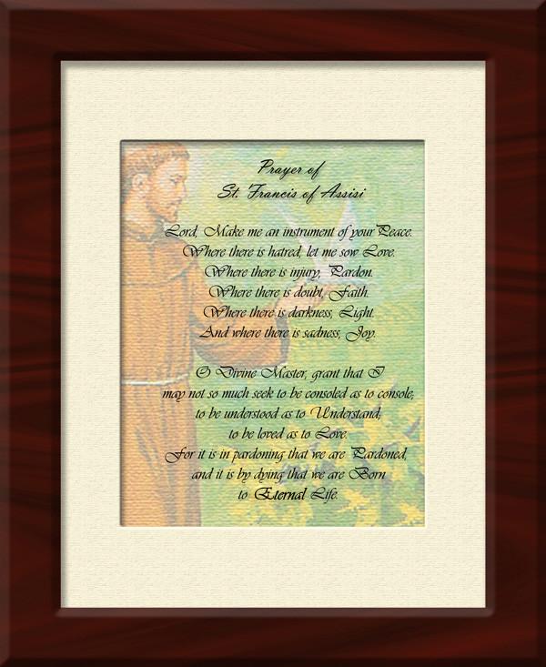 St. Francis Prayer Canvas and Matted and Framed