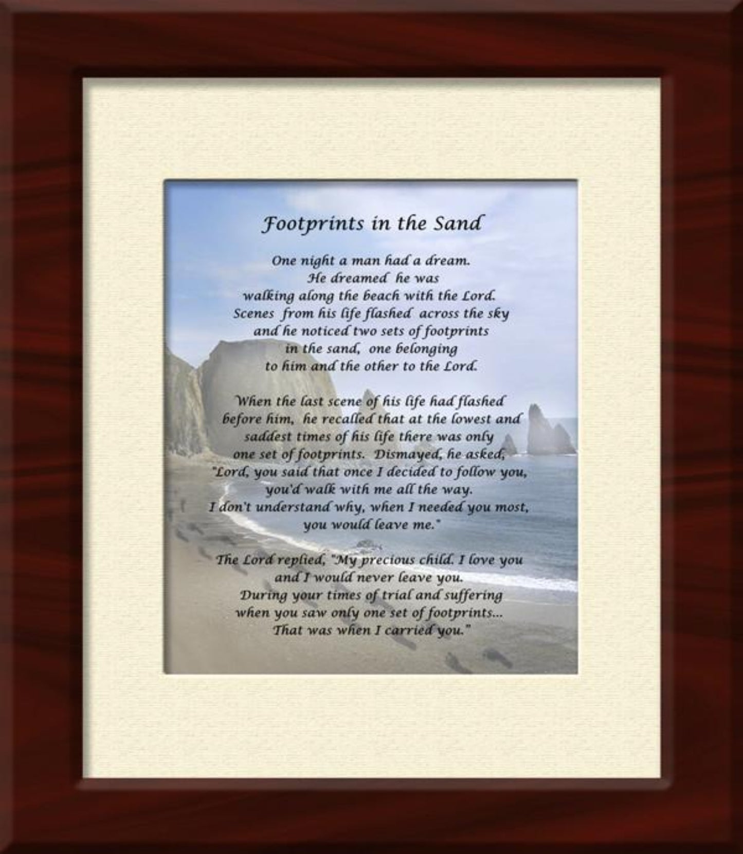 Footprints in the Sand on Canvas - Framed