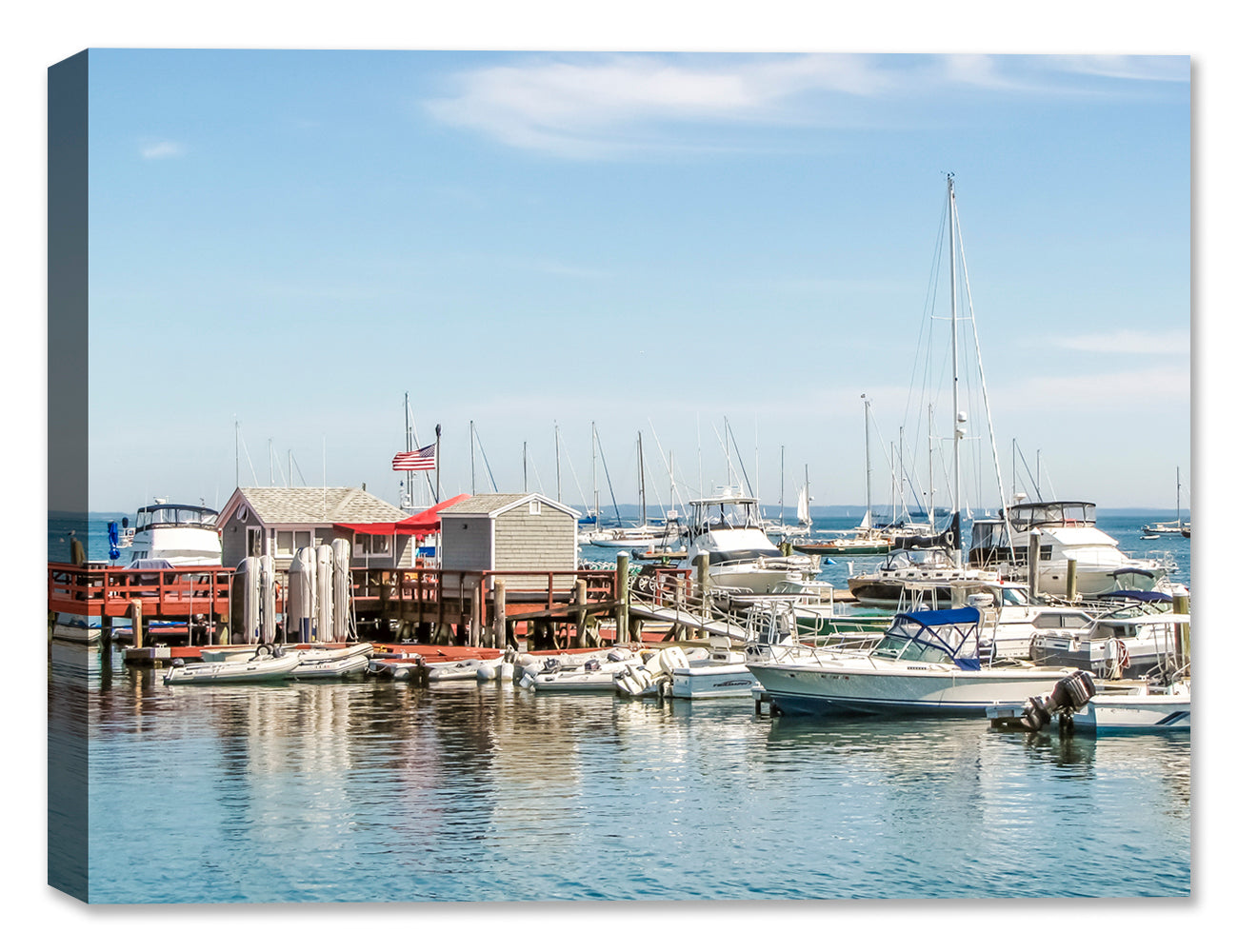 Image of a Main Boat Dock - Printed on Canvas