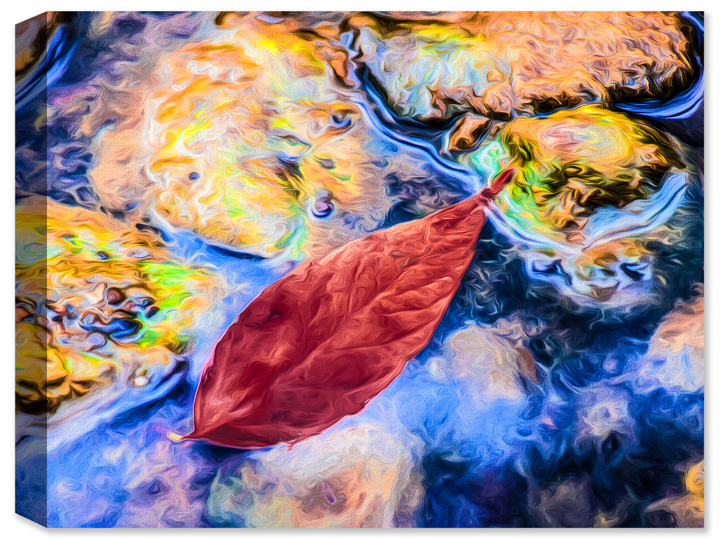 Drifting Leaf - Fine Art Photo on Canvas