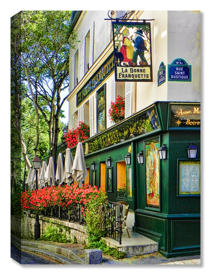 Photograph of La Bonne Franquette in France printed on Canvas