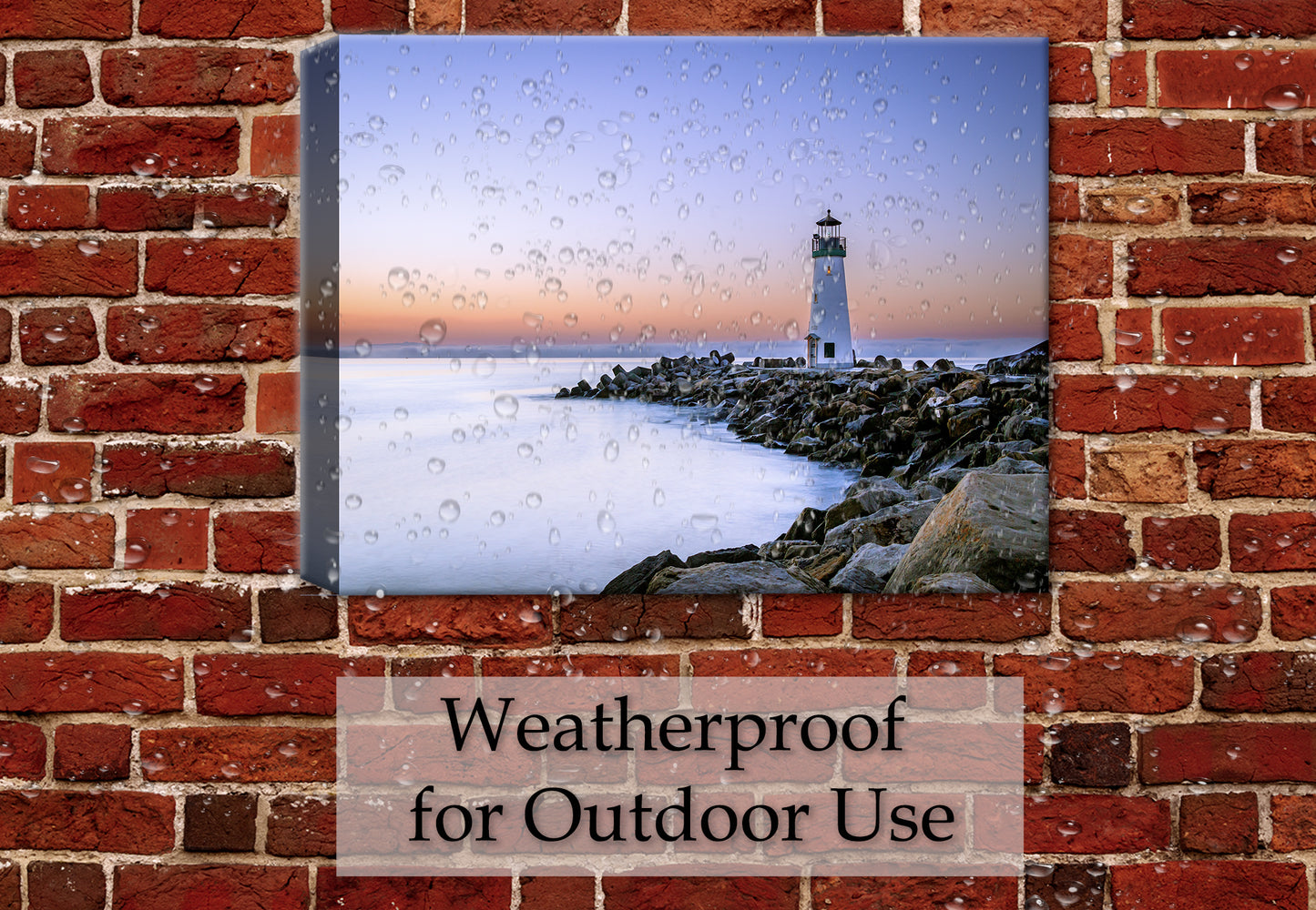 Tree in Fog - Fine Art Photography on Canvas - Hung on Outdoor Patio Brick Wall - Waterproof