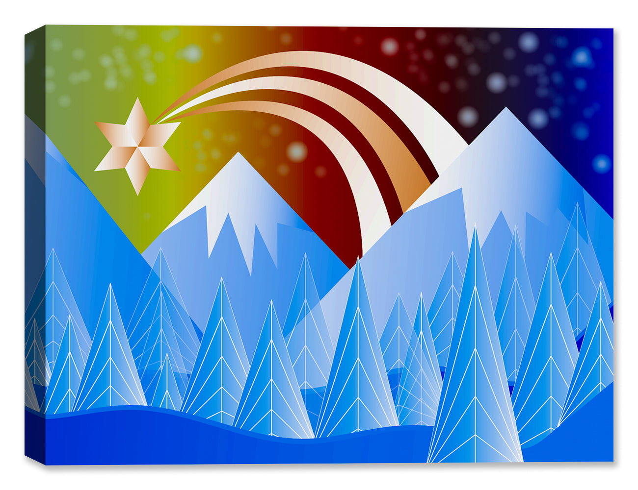 Christmas Illustration on Fine Art Canvas