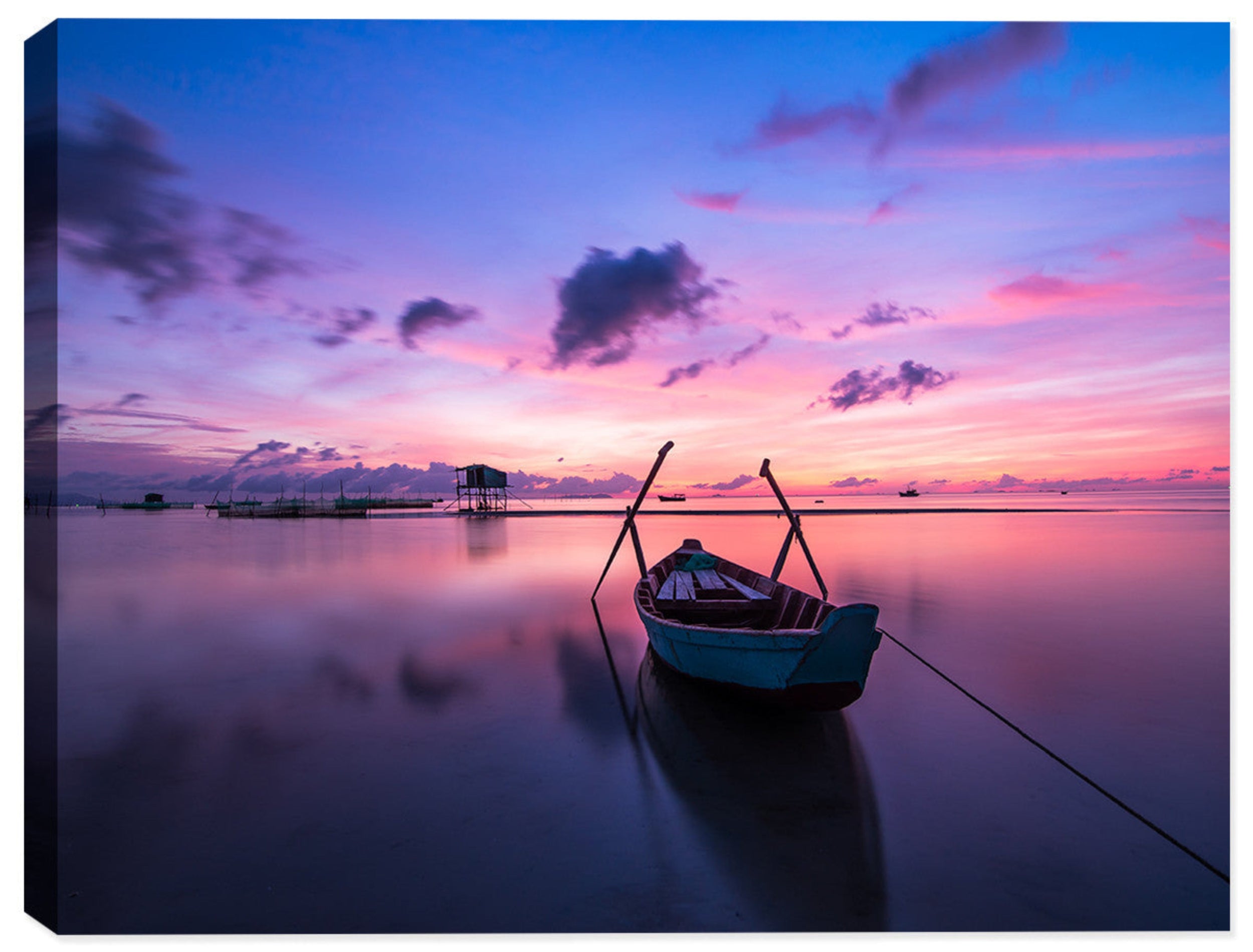 Rowboat on Blue Water