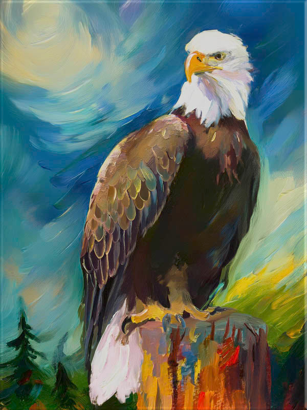 Eagle Painting of American Bald Eagle on Canvas