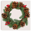 Simply Christmas wreath with cones and berries - printed on a canvas wrap