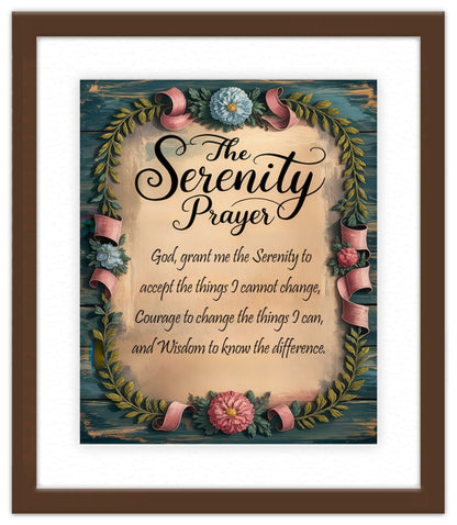 Serenity Prayer in a Espresso 
Frame