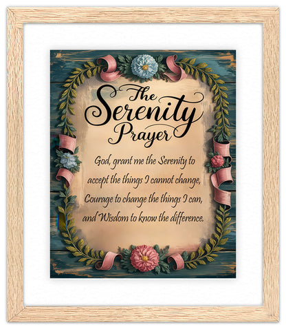Serenity Prayer in an Oak Frame