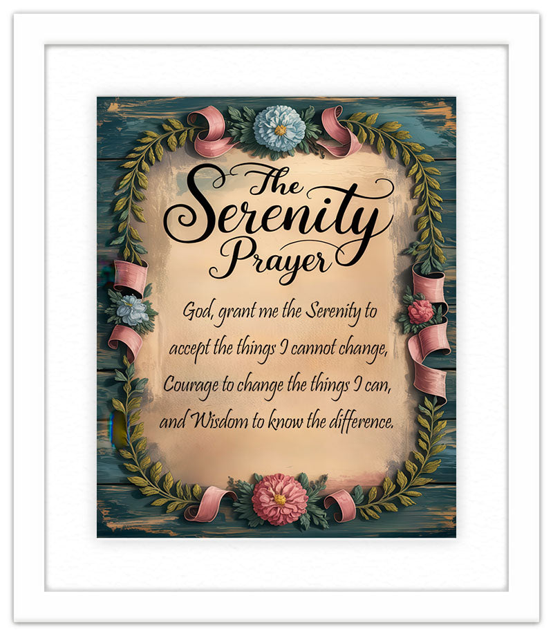 Serenity Prayer in a White Frame