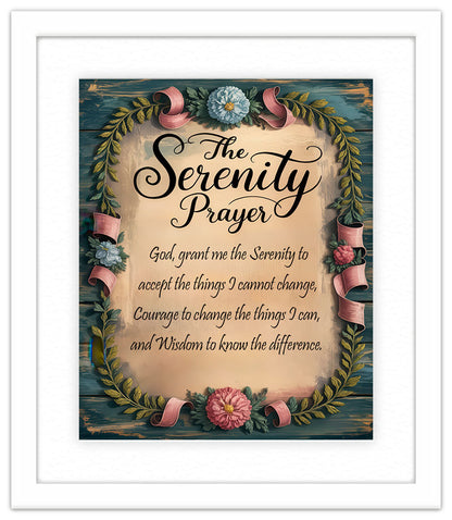 Serenity Prayer in a White Frame