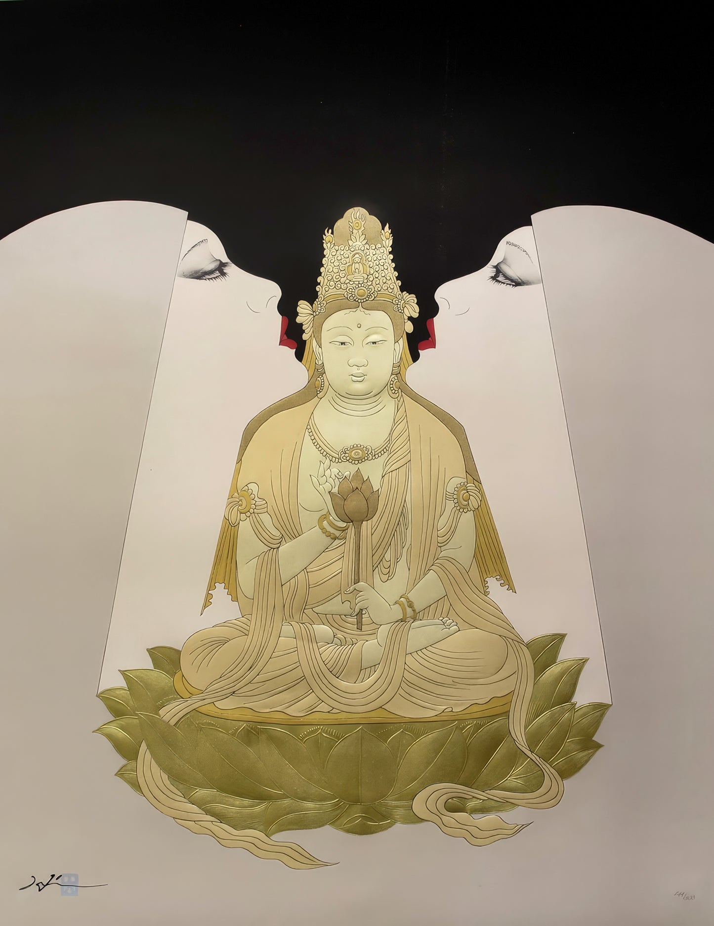 Harmony - Golf Leaf Lithography by Hisashi Otsuka