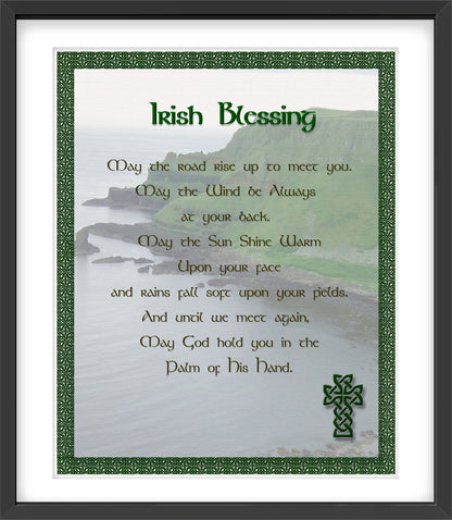 Irish Blessing with Knot Border & Ocean