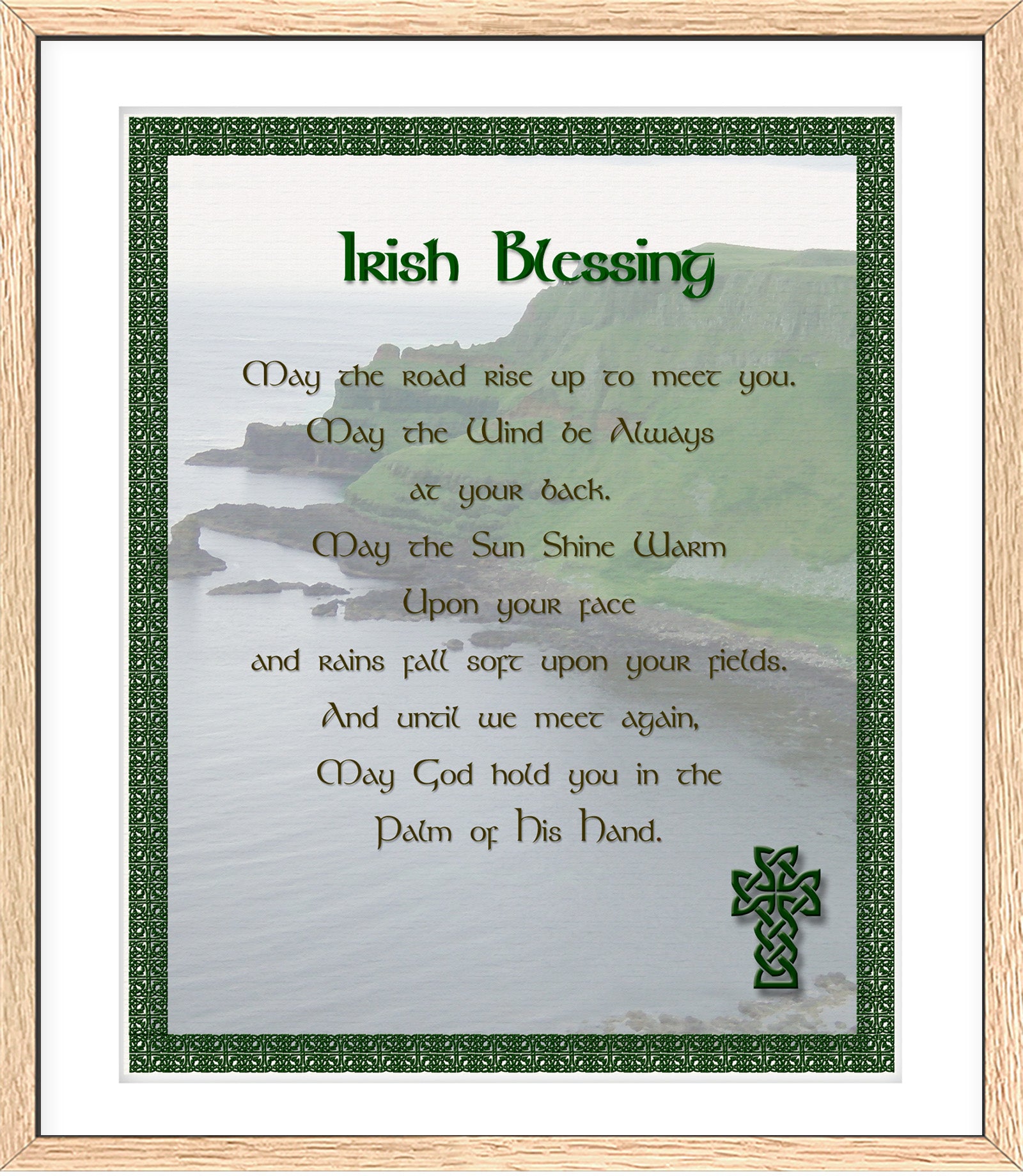 Irish Blessing with Knot Border & Ocean