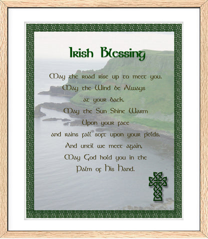 Irish Blessing with Knot Border & Ocean