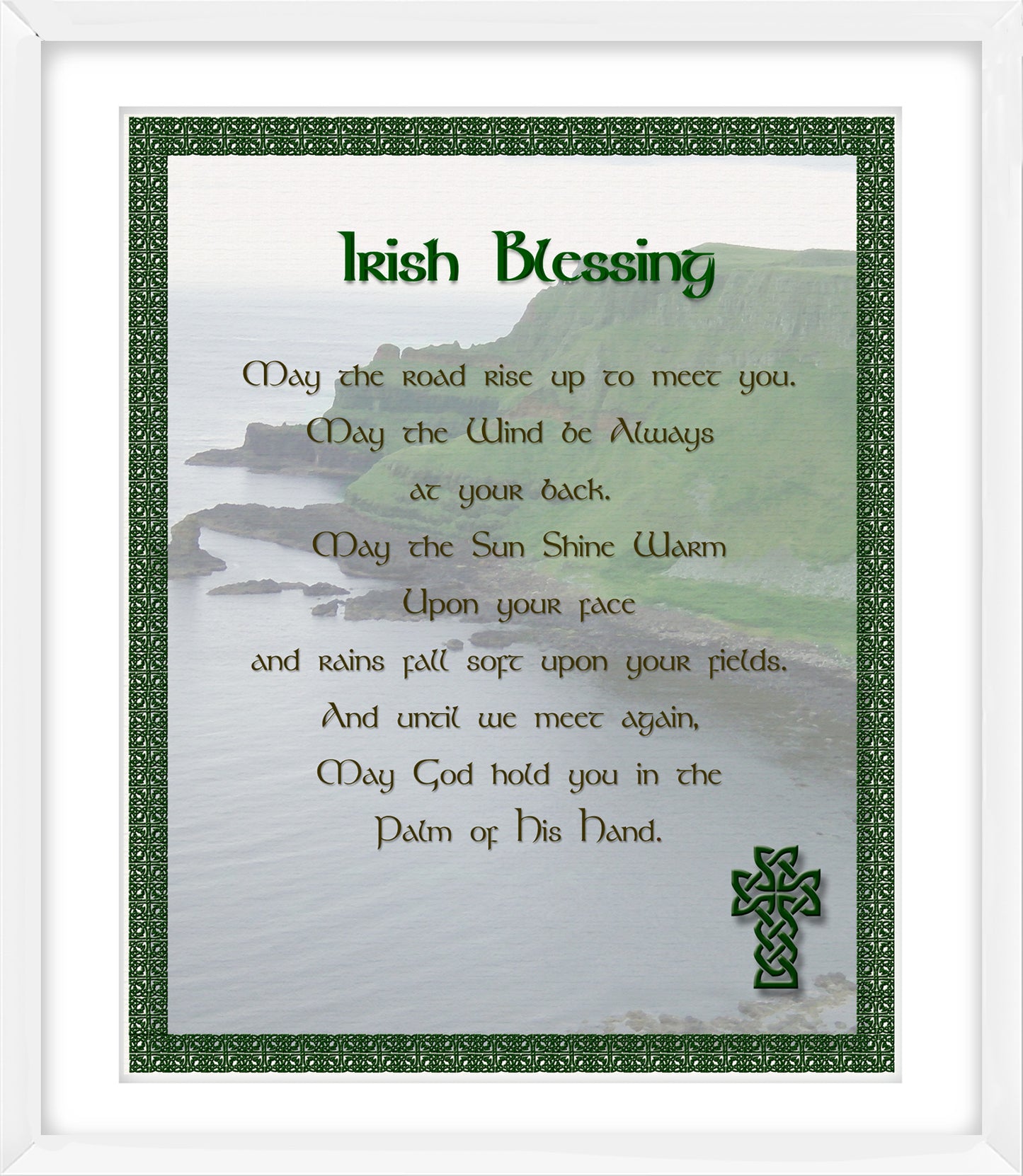 Irish Blessing with Knot Border & Ocean