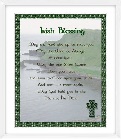 Irish Blessing with Knot Border & Ocean