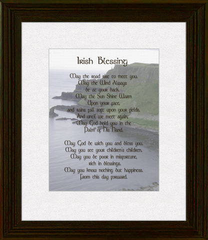 Irish Blessing - May the Road - Brown Framed