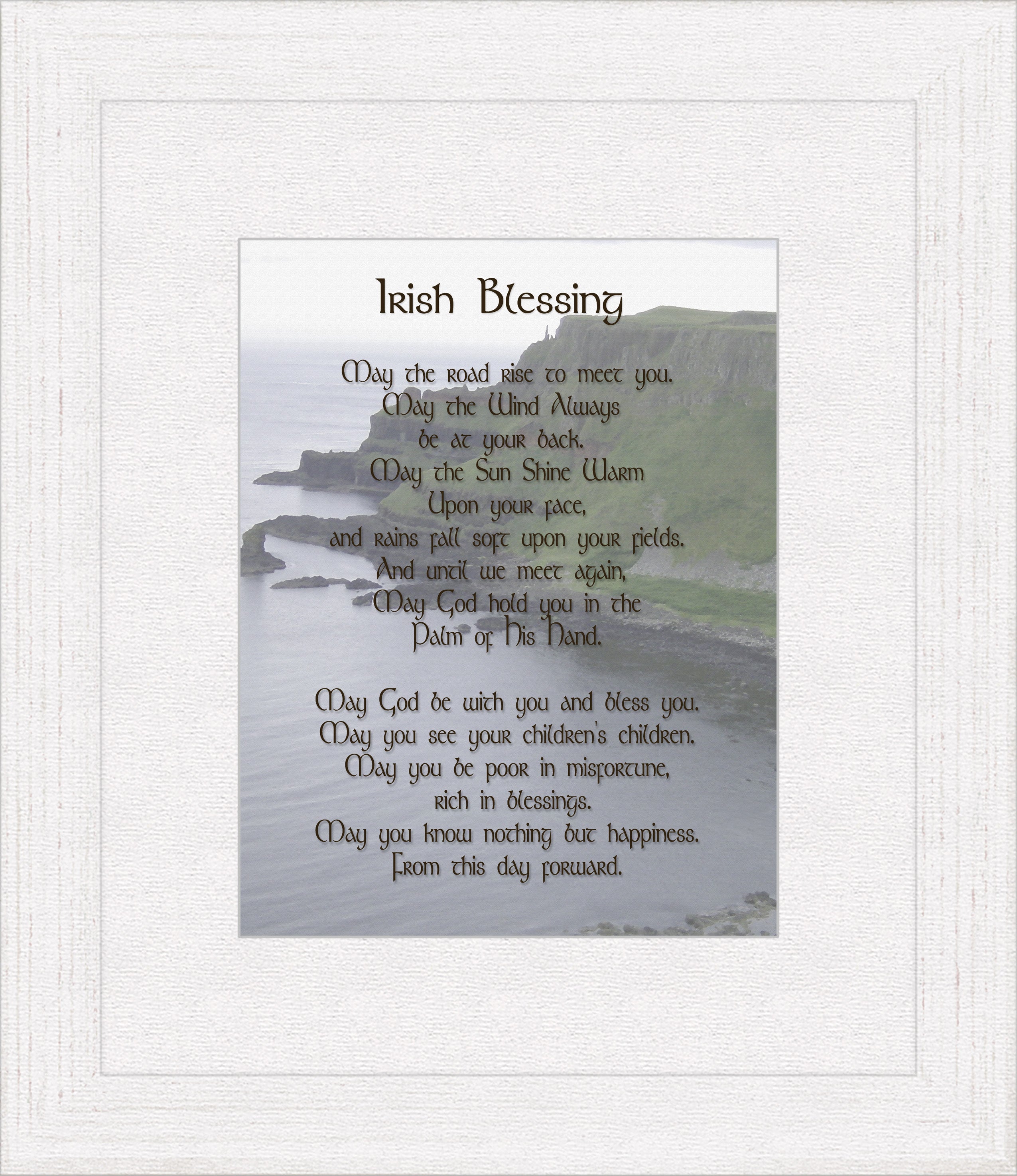 Irish Blessing - May the Road -  White Framed