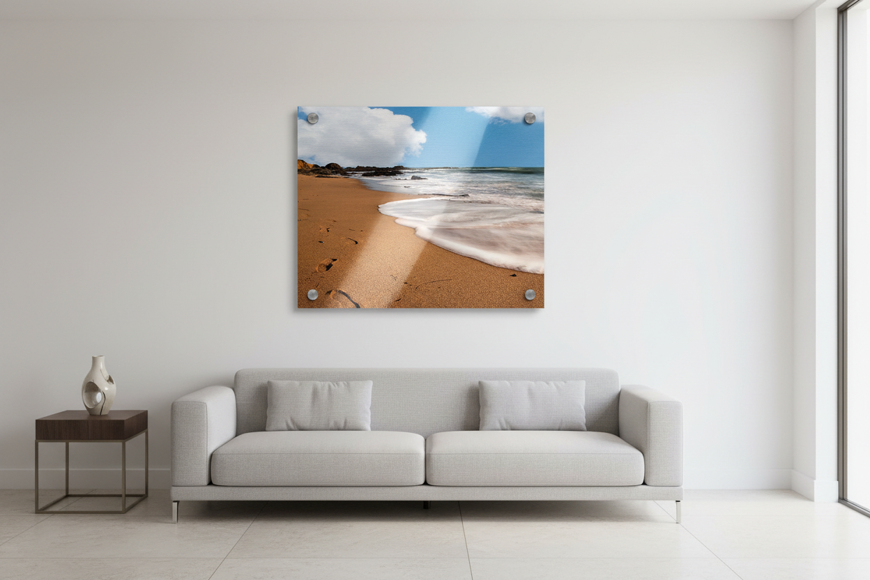 Footprints in the Sand Metal Print - Authentic Finish