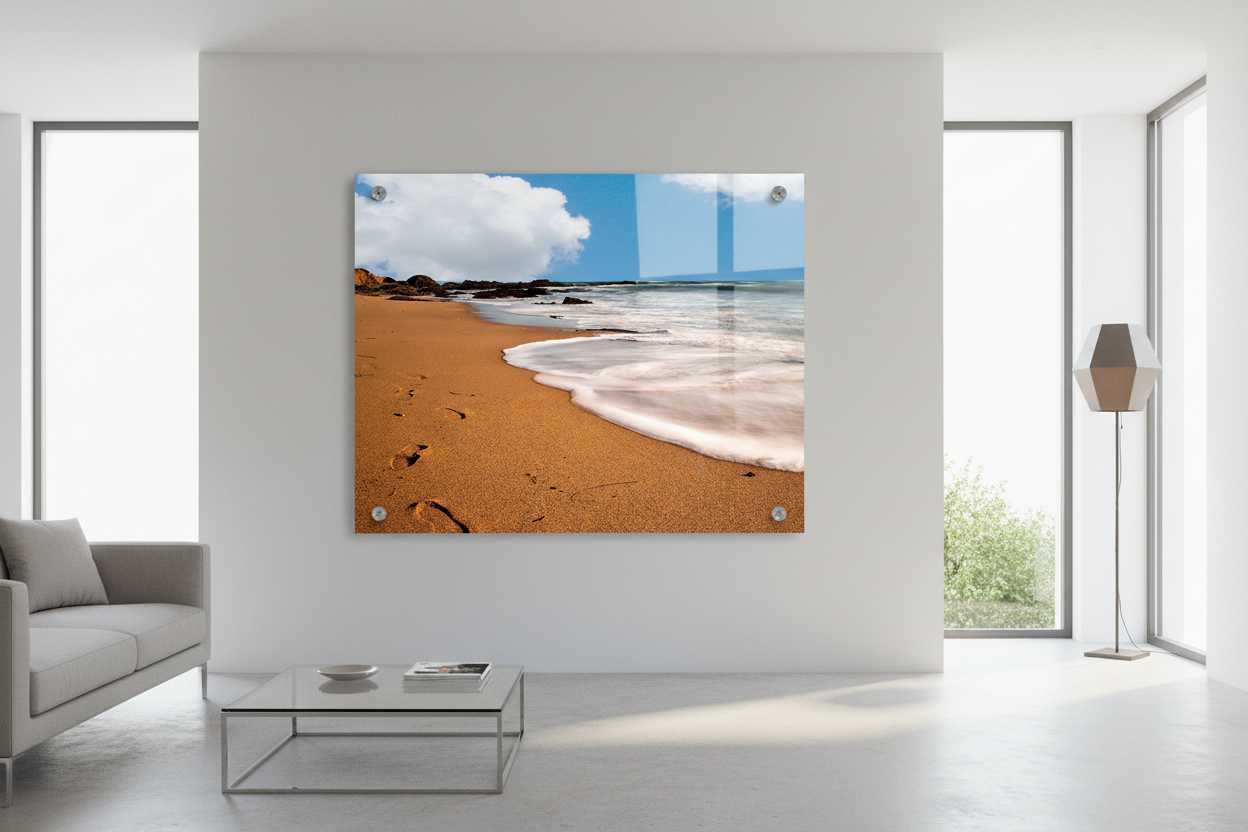 Footprints in the Sand Metal Print in Modern Home