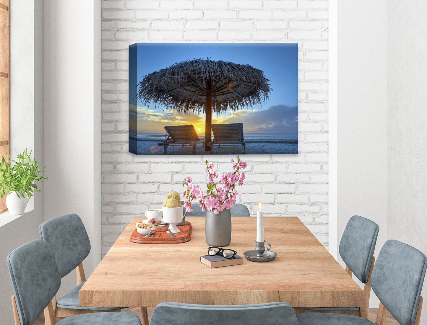 View at Sunset-Canvas Wrap on Dining Room Wall