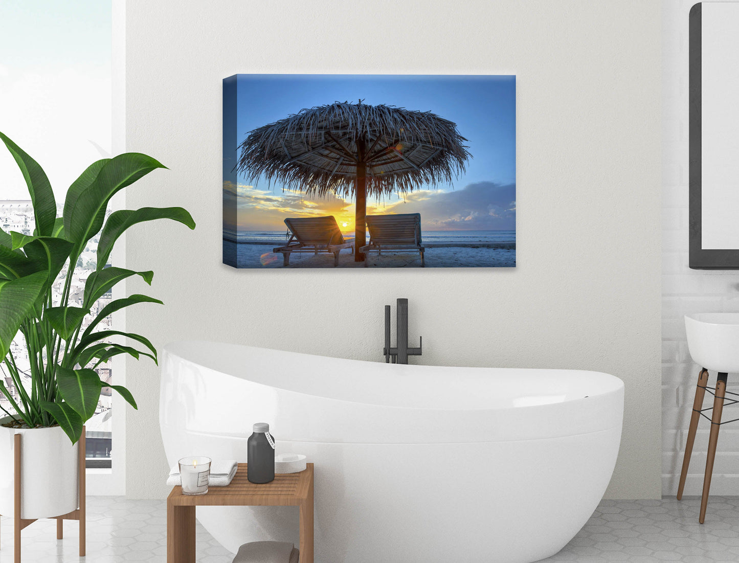 View at Sunset-Canvas Wrap on Bathroom Wall