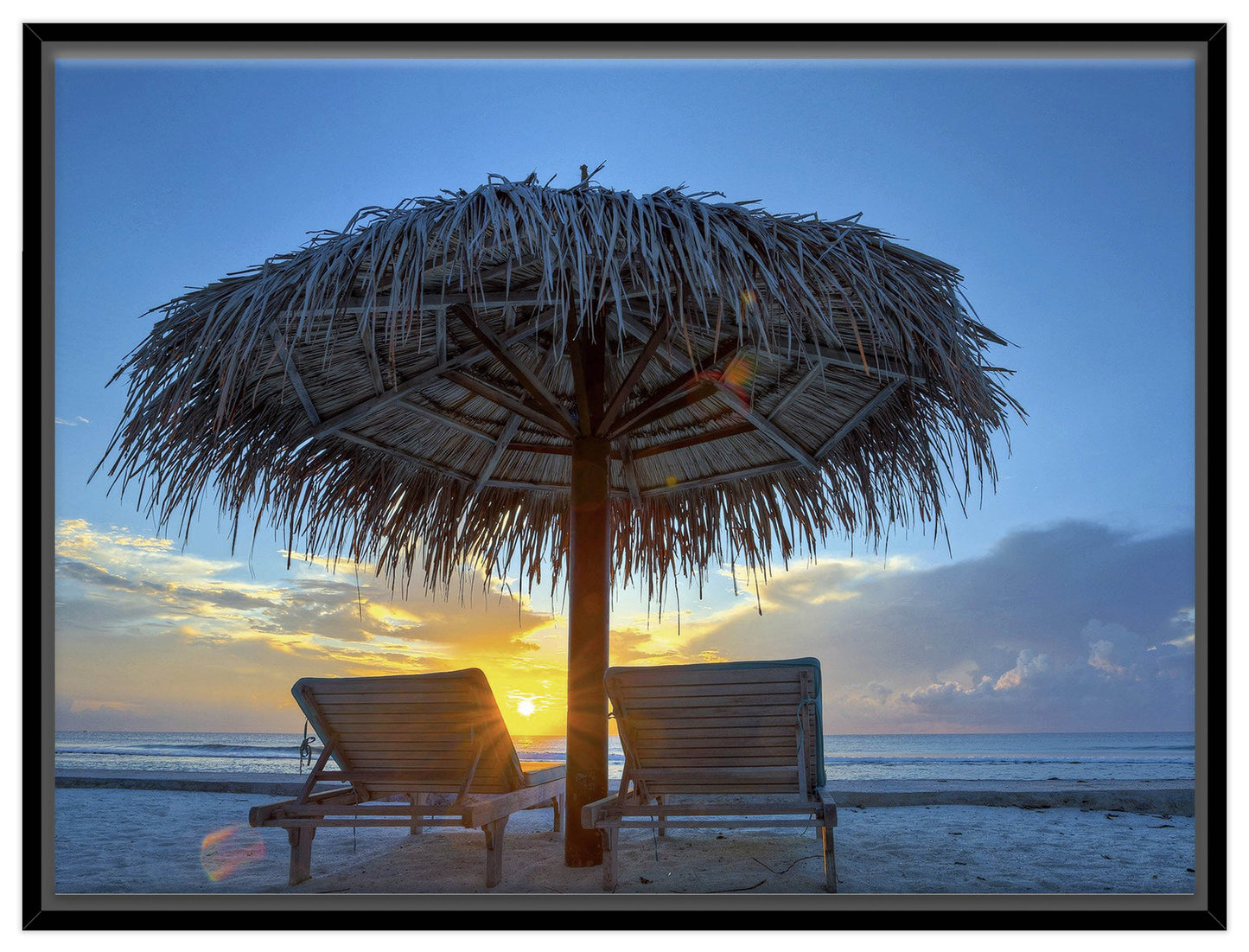 View at Sunset-Canvas Wrap - Black Frame