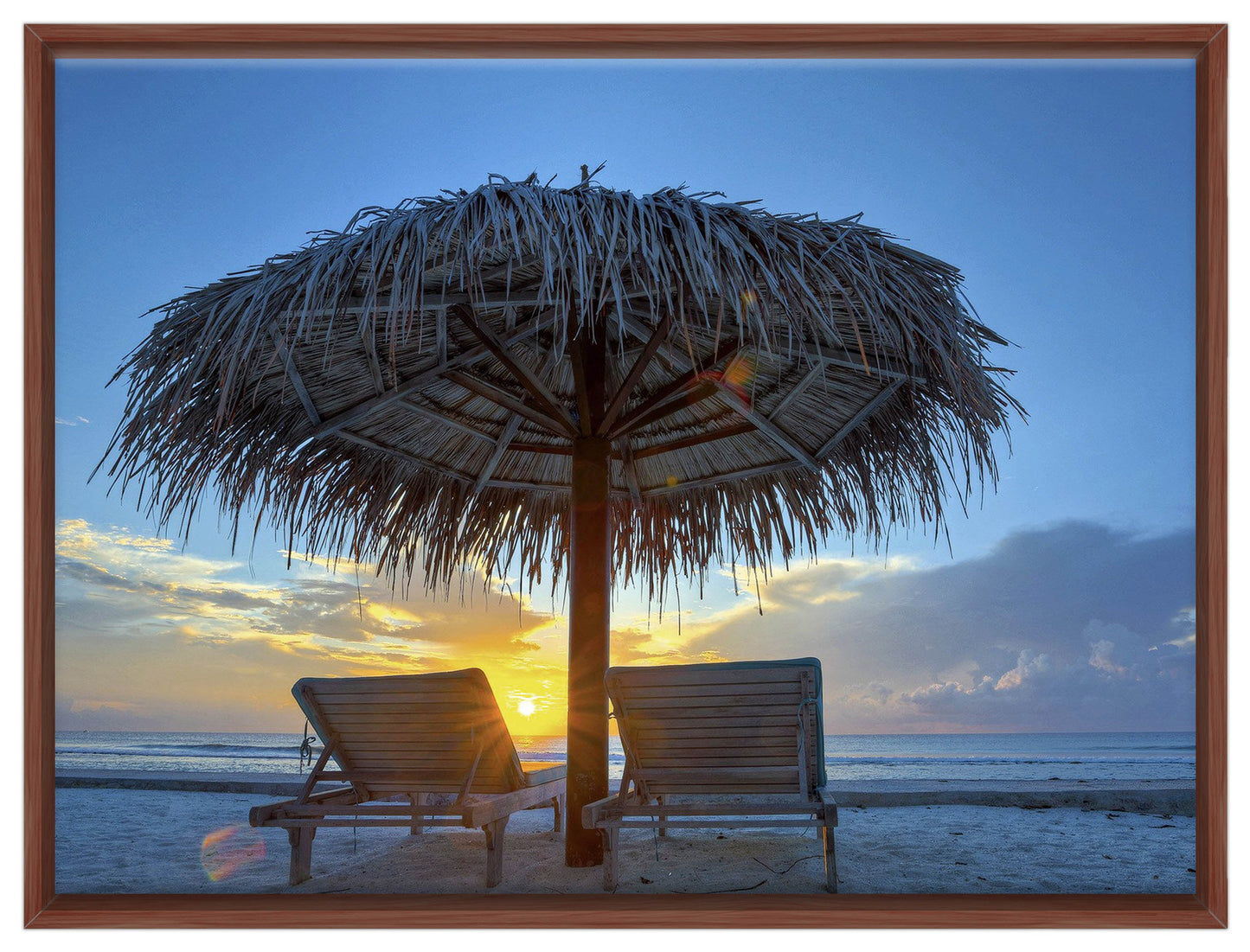 View at Sunset-Canvas Wrap - Mahogany Frame