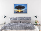 View at Sunset-Canvas Wrap - White Frame on Bedroom Wall