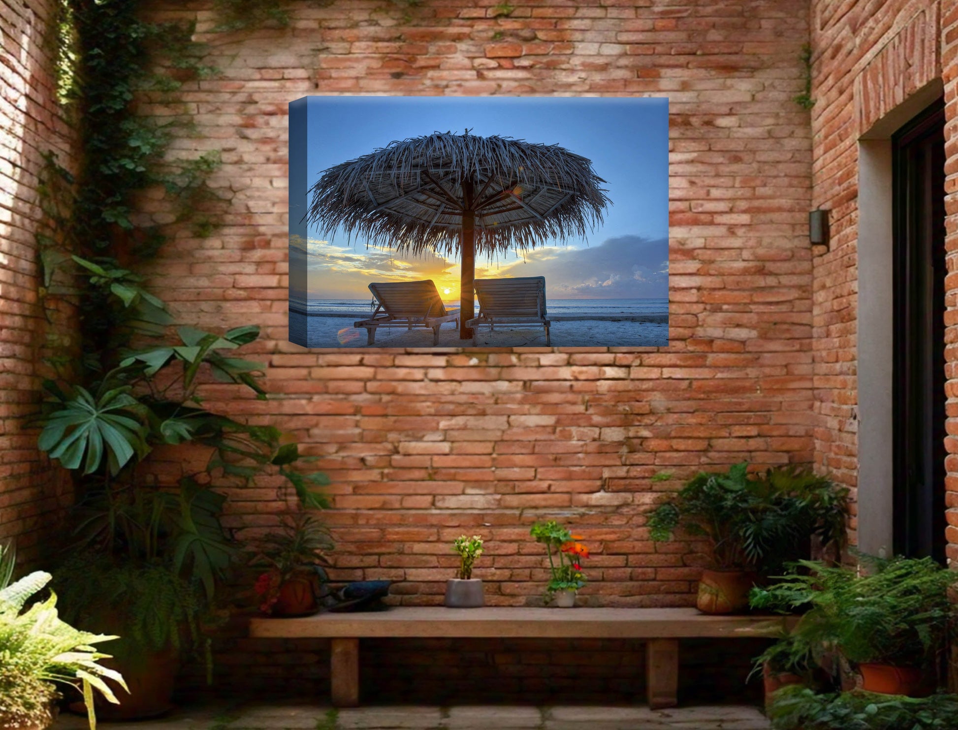 View at Sunset-Canvas Wrap - Waterproof on Patio 3 Wall