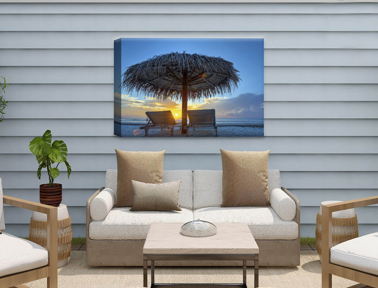 View at Sunset-Canvas Wrap - Waterproof on Patio 1 Wall