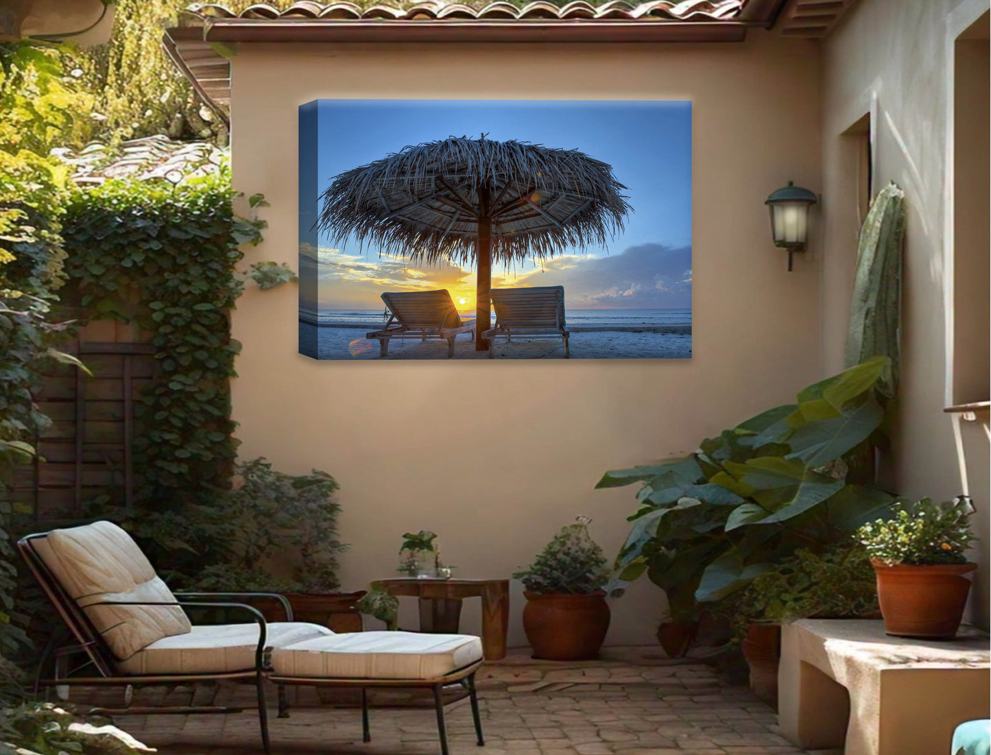 View at Sunset-Canvas Wrap - Waterproof on Patio 4 Wall