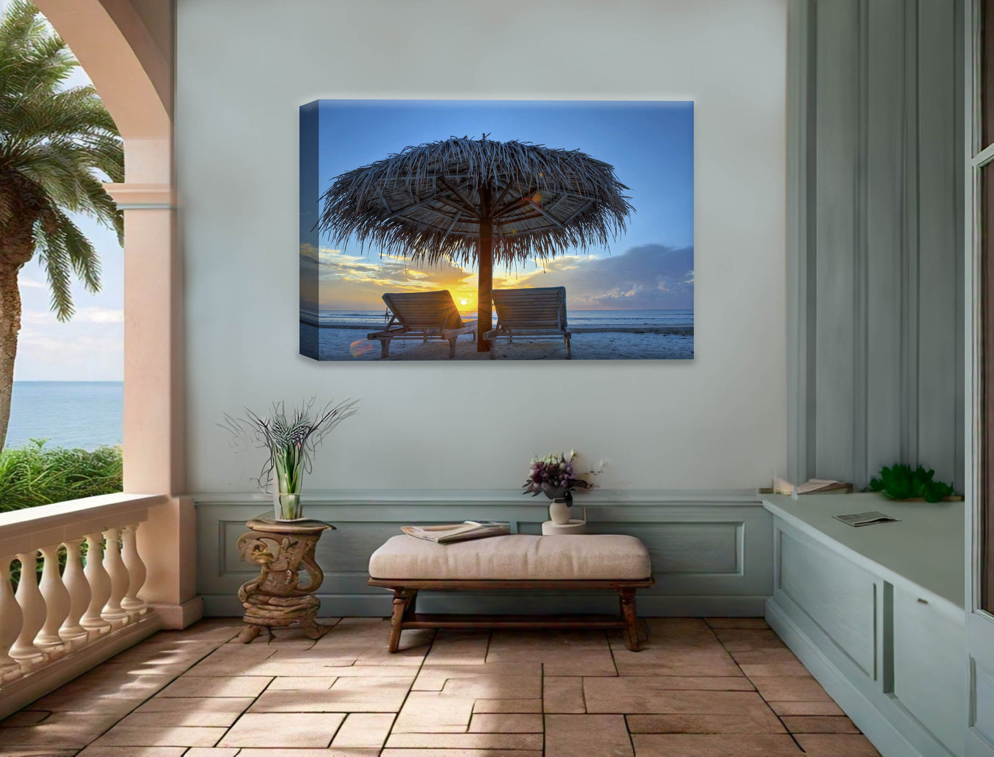 View at Sunset-Canvas Wrap - Waterproof on Patio 5 Wall