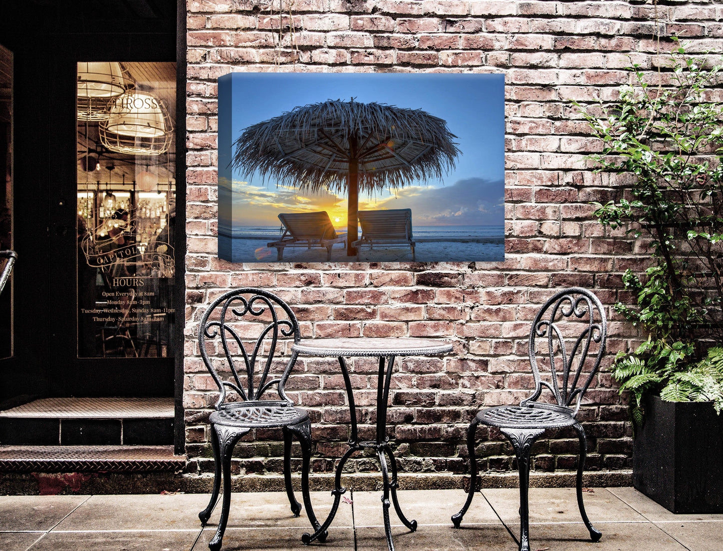 View at Sunset-Canvas Wrap - Waterproof on Patio 2 Wall