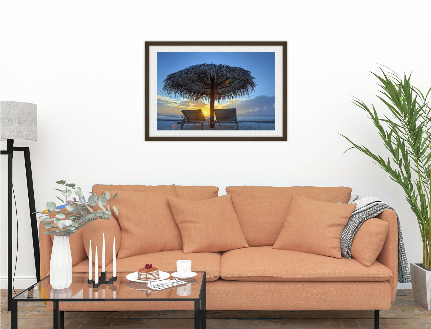 View at Sunset-Framed Photo - Black on Living Room1 Wall-1