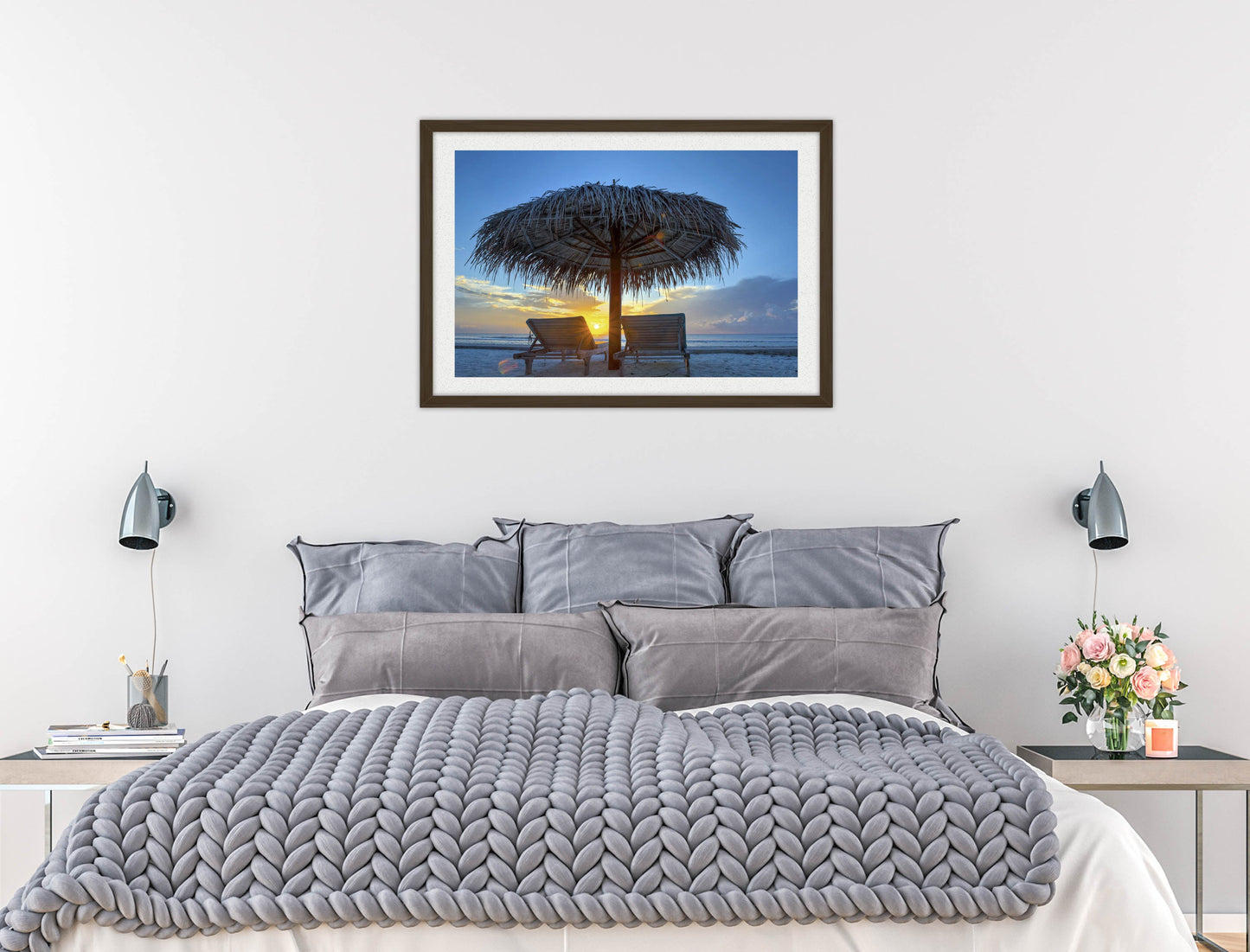 View at Sunset-Framed Photo - Black Frame on Bedroom Wall