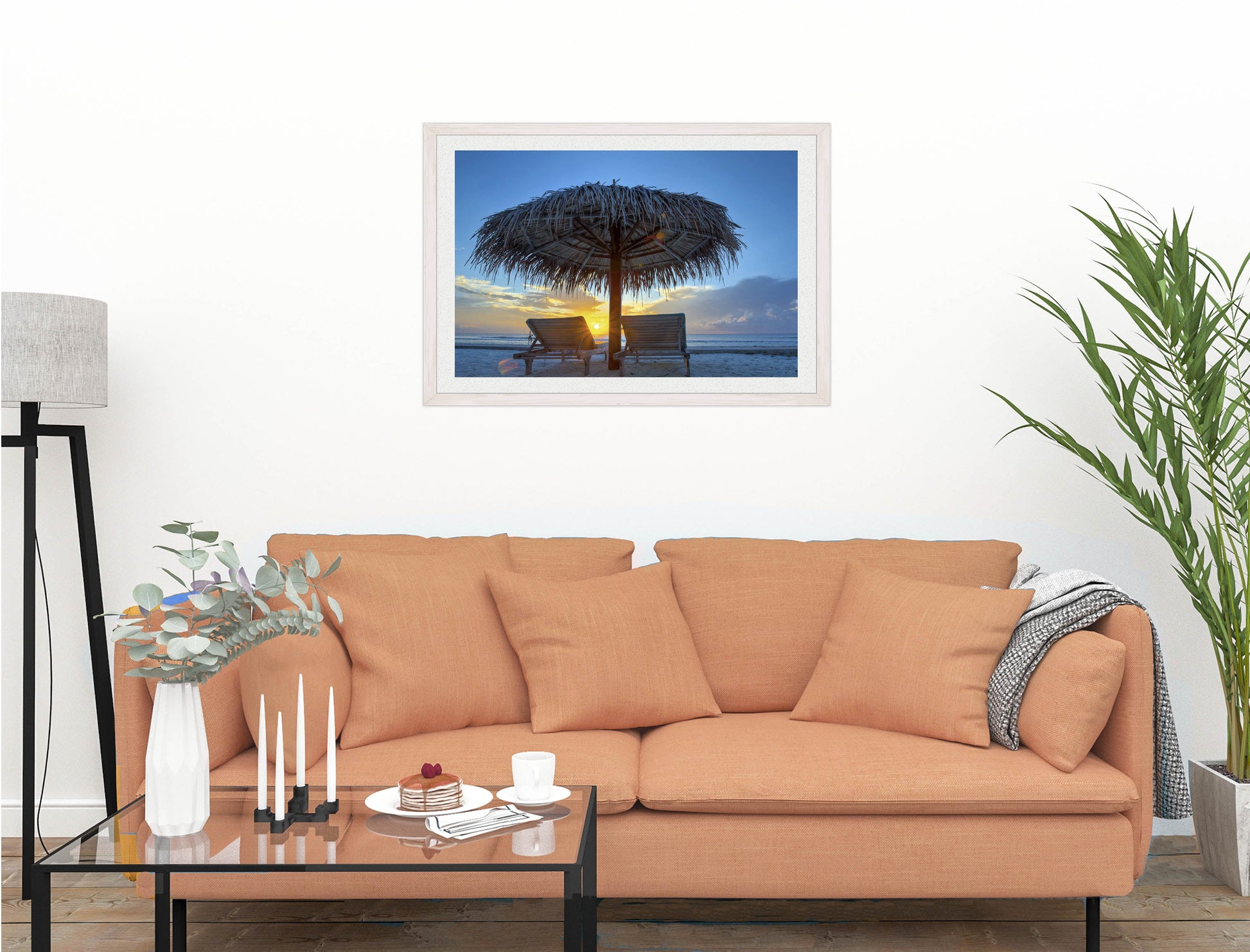 View at Sunset-Framed Photo - White on Living Room1 Wall-1