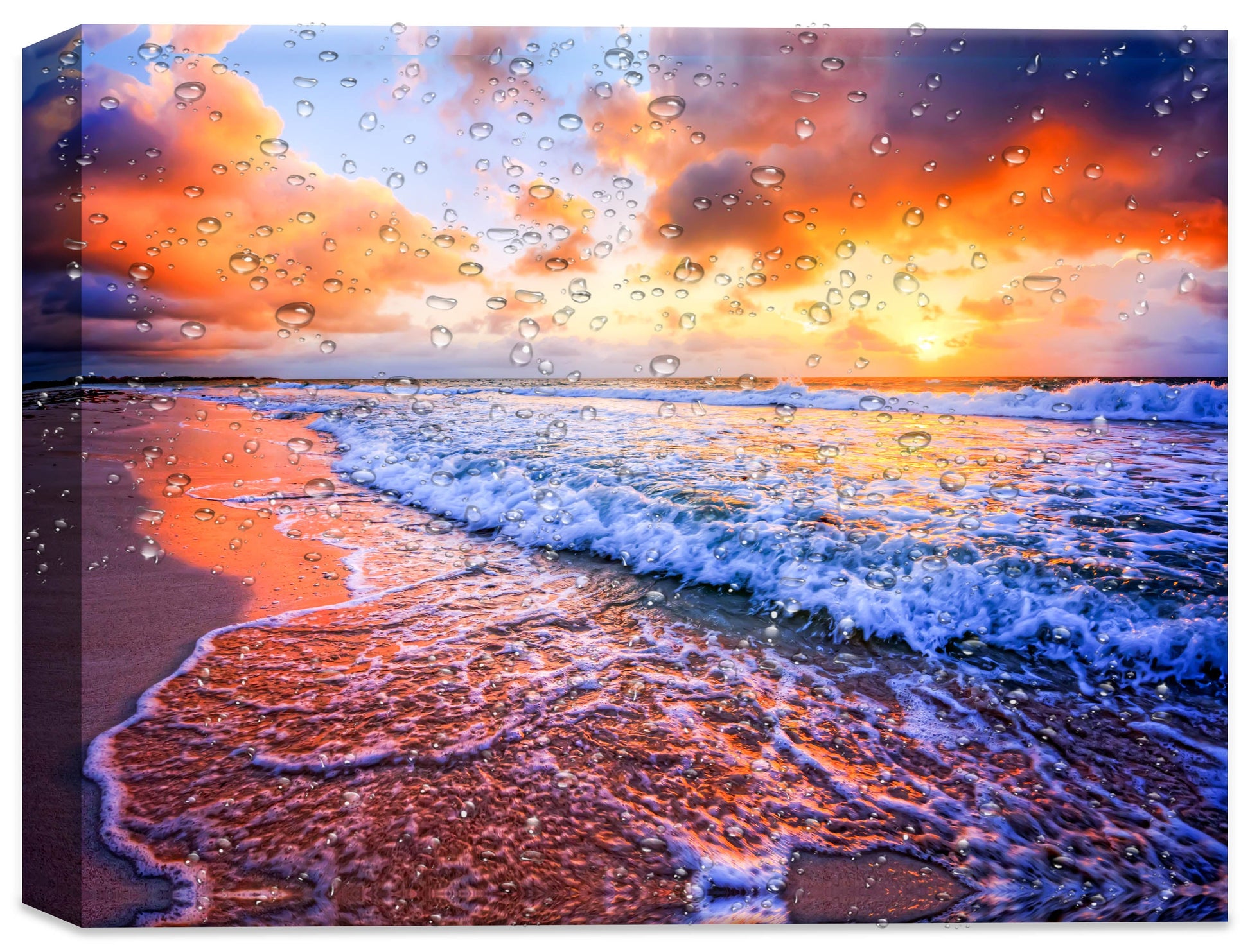 Ocean Sunset on the Beach -Canvas Wrap - Waterproof