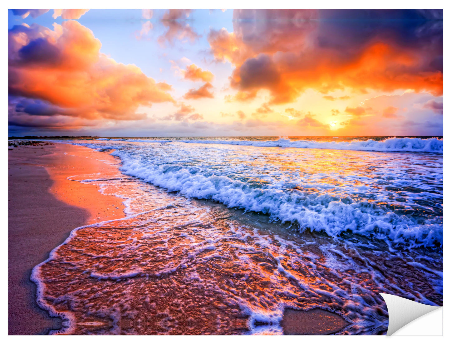 Ocean Sunset on the Beach -Photographic Print