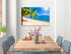 Tropical Beach & Palm Trees #2  -Canvas Wrap on Dining Room Wall