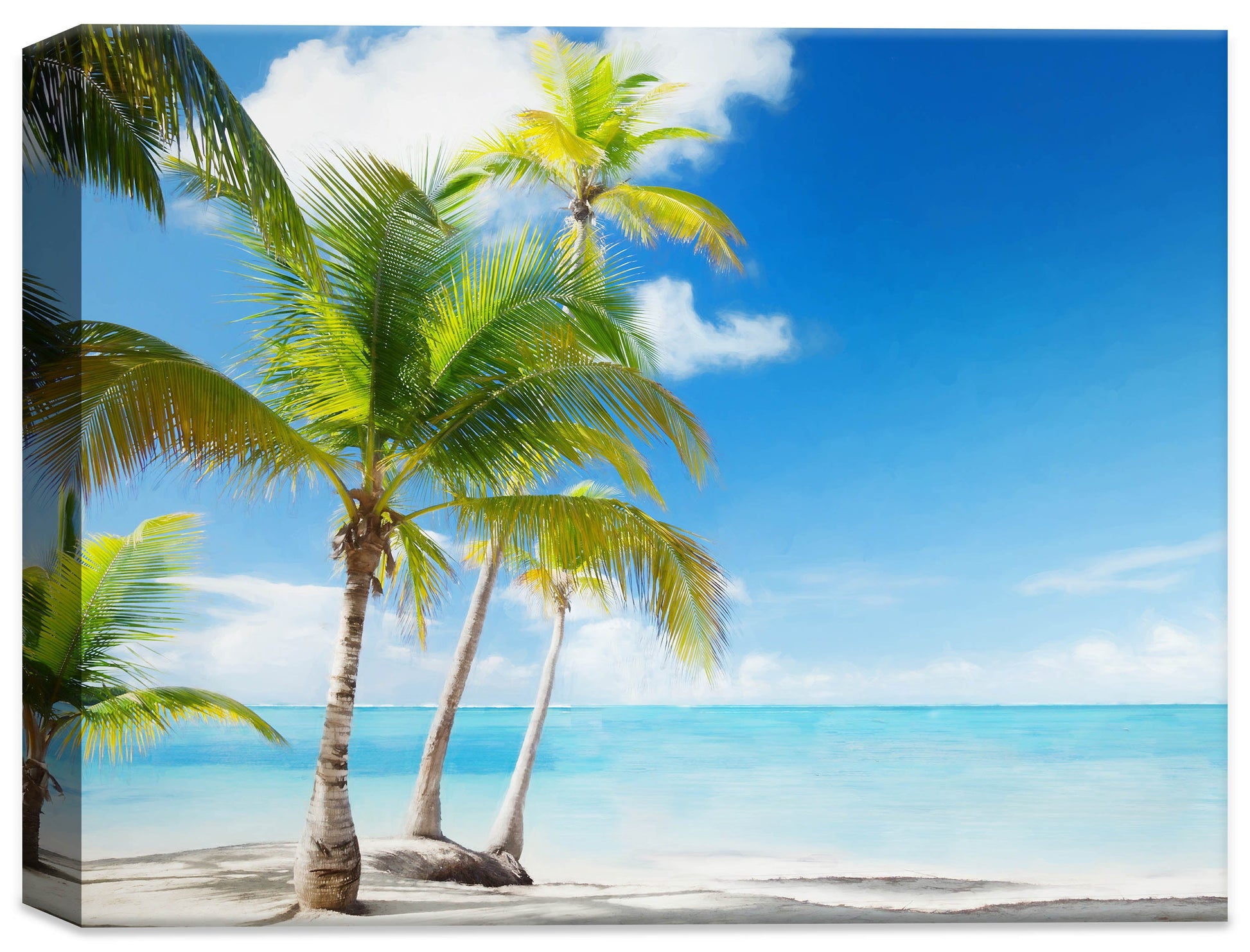 Tropical Beach & Palm Trees  -Full Canvas Wrap