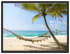 Lazy Day on the Beach - Hammock  - Canvas Wrap - Black Frame