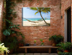 Lazy Day on the Beach - Hammock  - Canvas Wrap - Waterproof on Patio 3 Wall