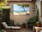 Lazy Day on the Beach - Hammock  - Canvas Wrap - Waterproof on Patio 4 Wall