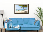 Lazy Day on the Beach - Hammock  - Framed Photo - Black on Living Room1 Wall-2