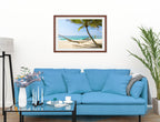 Lazy Day on the Beach - Hammock  - Framed Photo - Mahogany on Living Room1 Wall-2