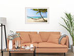 Lazy Day on the Beach - Hammock  - Framed Photo - White on Living Room1 Wall-1