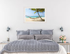 Lazy Day on the Beach - Hammock  - Framed Photo - White on Bedroom Wall