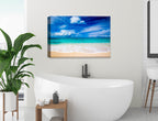 White Sand Beach - Evening on the Pond - Canvas Wrap on Bathroom Wall